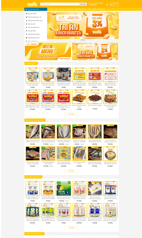thiết kế website bán đồ ăn hải sản tươi sống