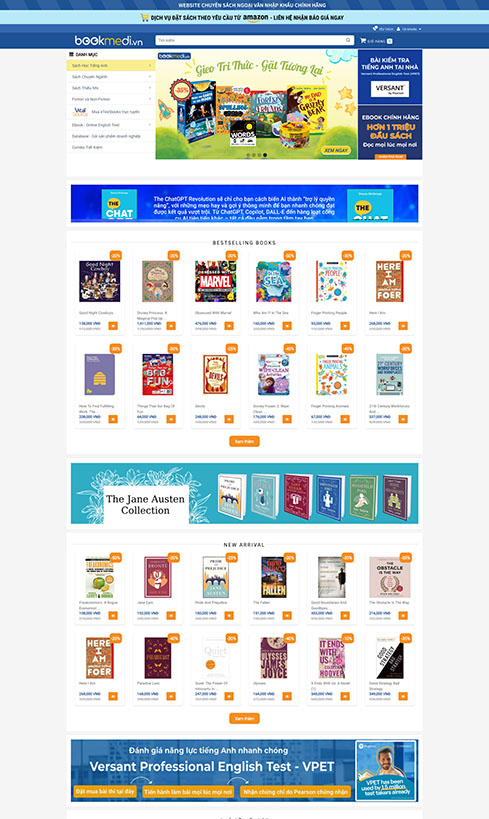 thiết kế website bán sách, thiết kế website bán sách online