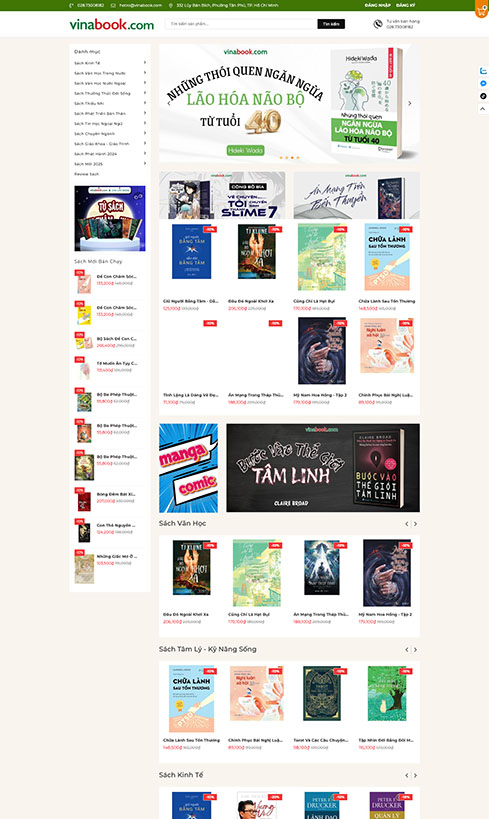 thiết kế website bán sách, thiết kế website bán sách online