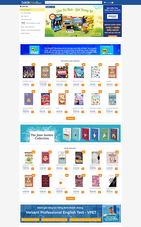 thiết kế website bán sách, thiết kế website bán sách online