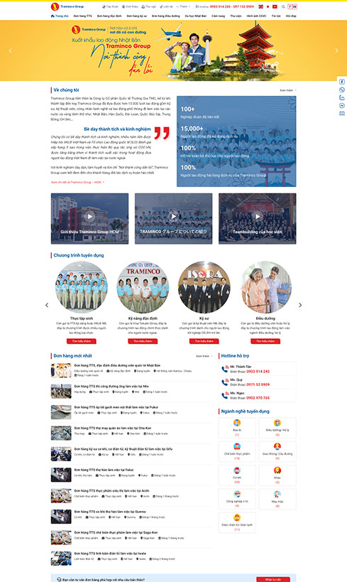 thiết kế website xuất khẩu lao động