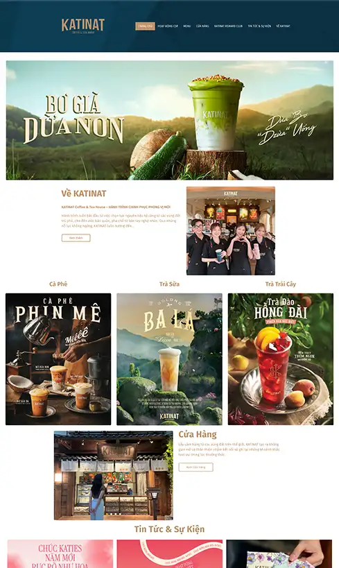 thiết kế website quán cà phê, thiết kế website quán cafe