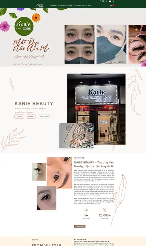 thiết kế website tiệm nail, thiết kế website nail