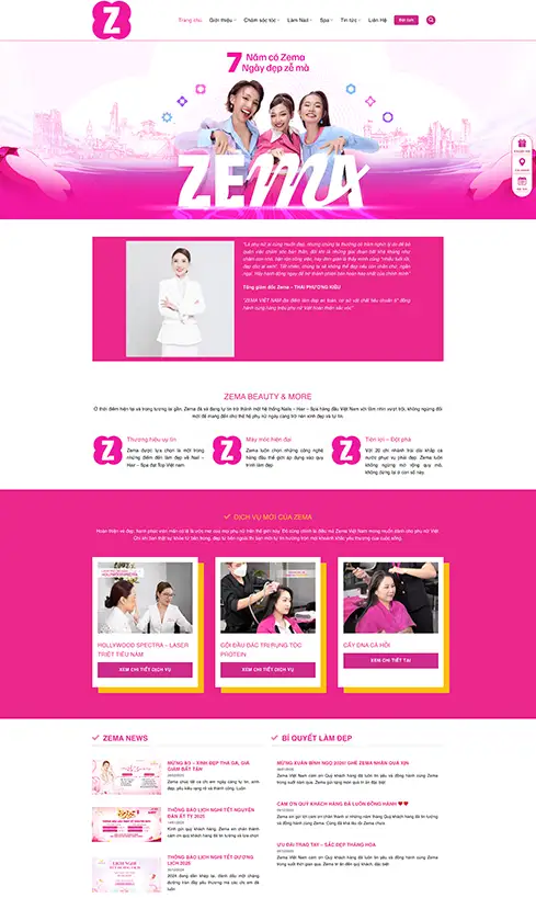 thiết kế website tiệm nail, thiết kế website nail