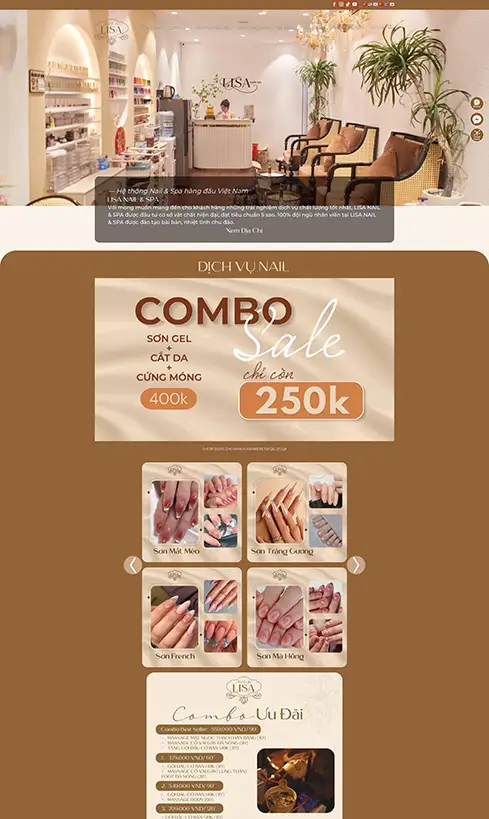 thiết kế website tiệm nail, thiết kế website nail
