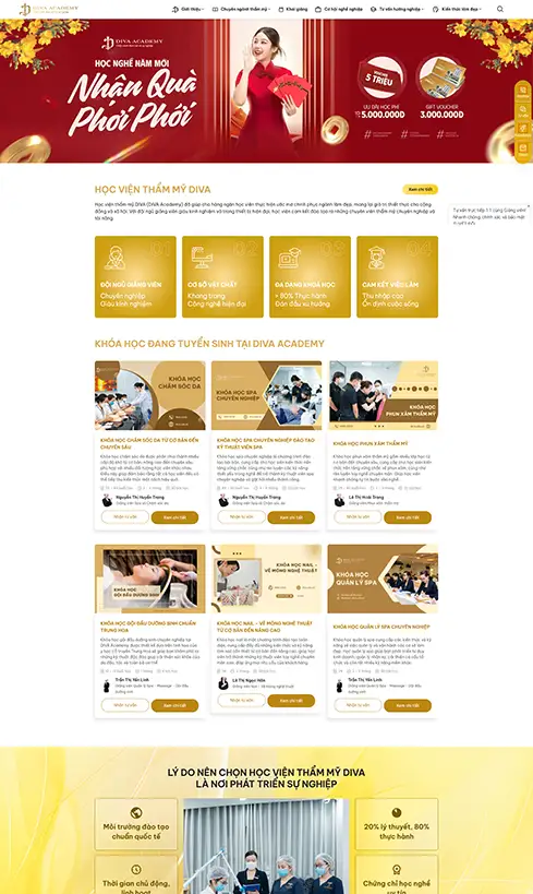 thiết kế website tiệm nail, thiết kế website nail