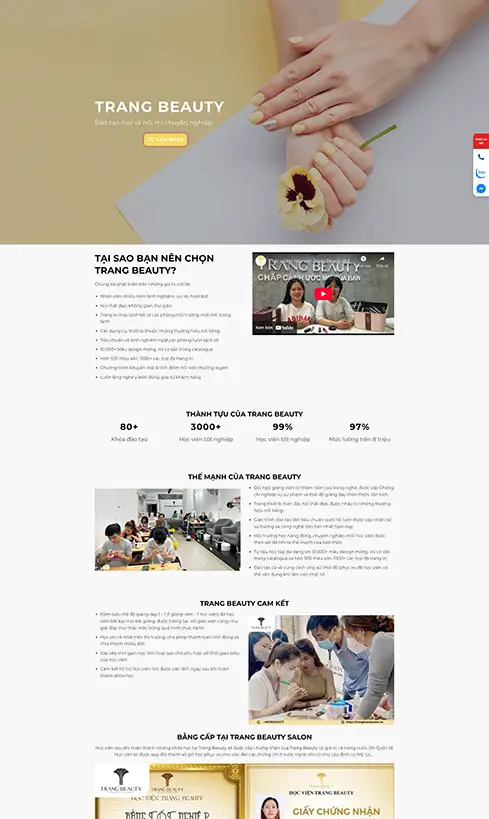 thiết kế website tiệm nail, thiết kế website nail