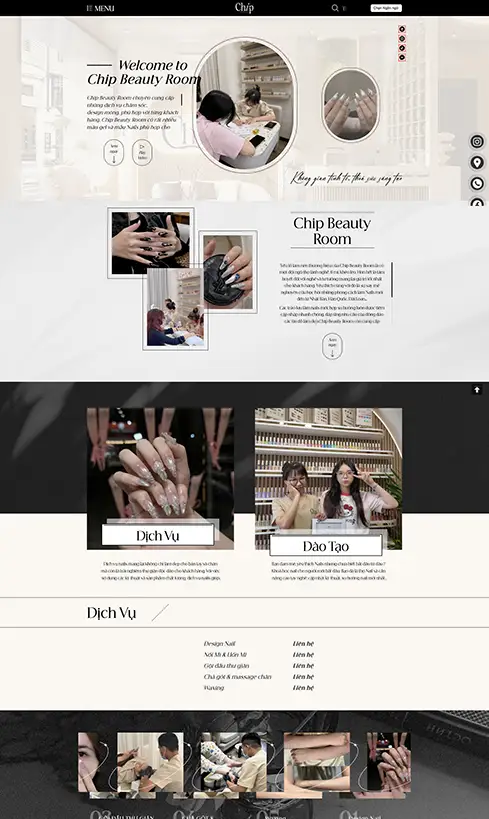thiết kế website tiệm nail, thiết kế website nail