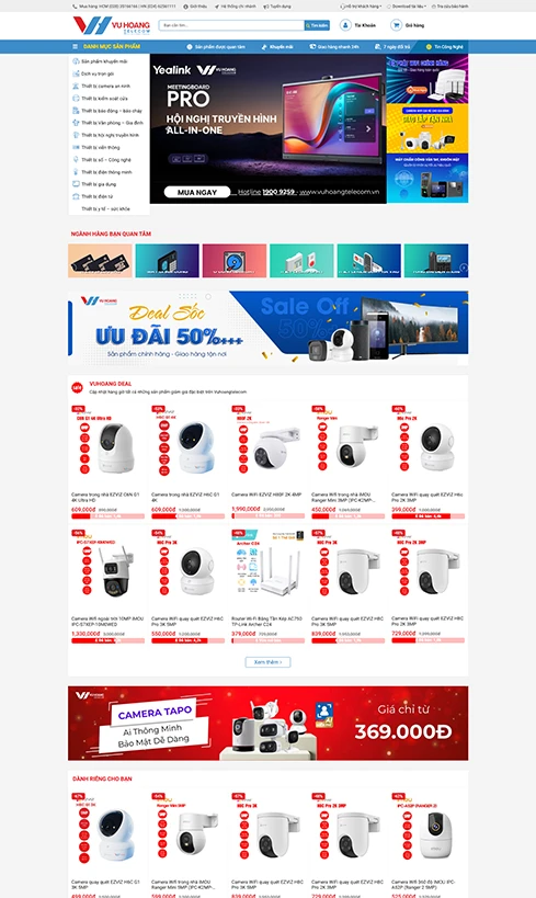 thiết kế website camera, thiết kế website bán camera, bán camera quan sát, thiết bị viễn thông, dịch vụ lắp đặt camera