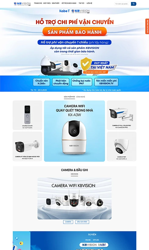 thiết kế website camera, thiết kế website bán camera, bán camera quan sát, thiết bị viễn thông, dịch vụ lắp đặt camera