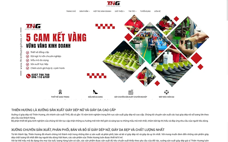 thiết kế website bán giày