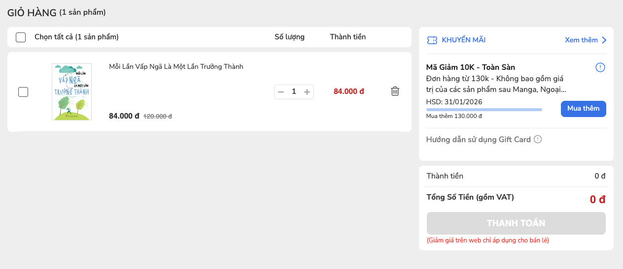 thiết kế website bán sách