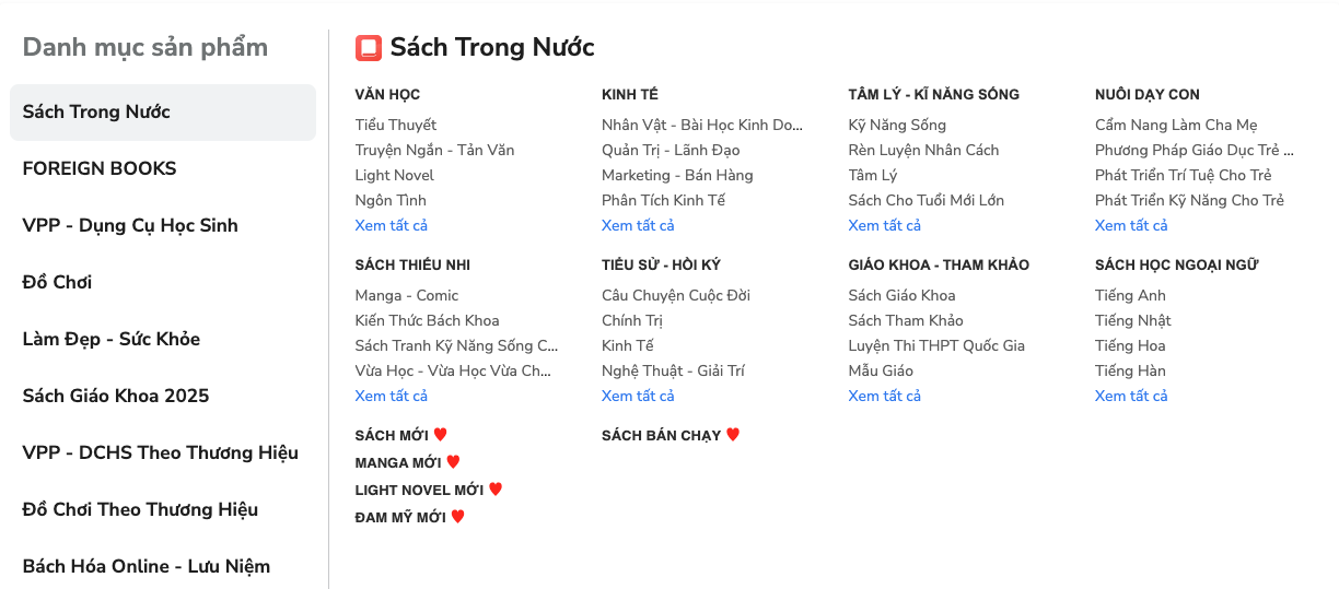 thiết kế website bán sách