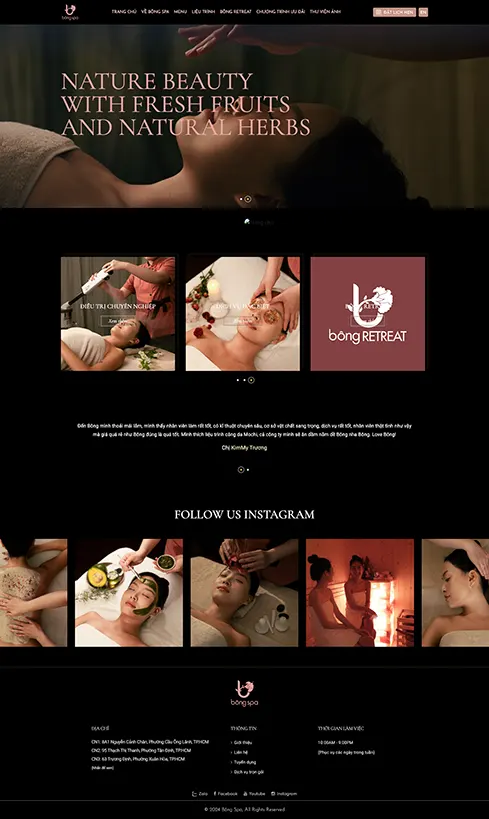 thiết kế website cho spa, thiết kế website spa, thiết kế web spa
