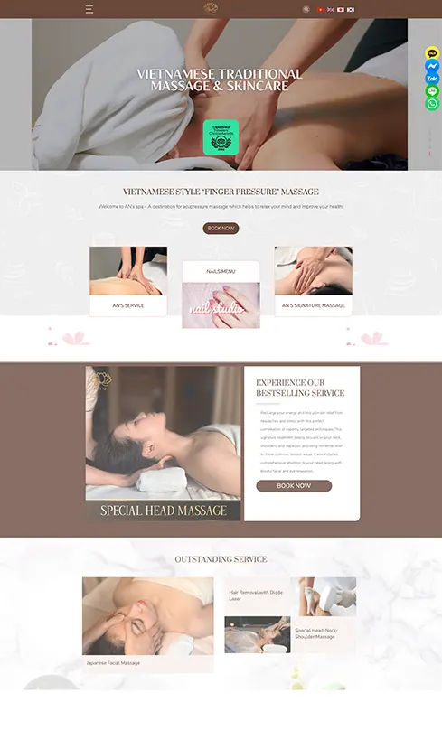 thiết kế website cho spa, thiết kế website spa, thiết kế web spa