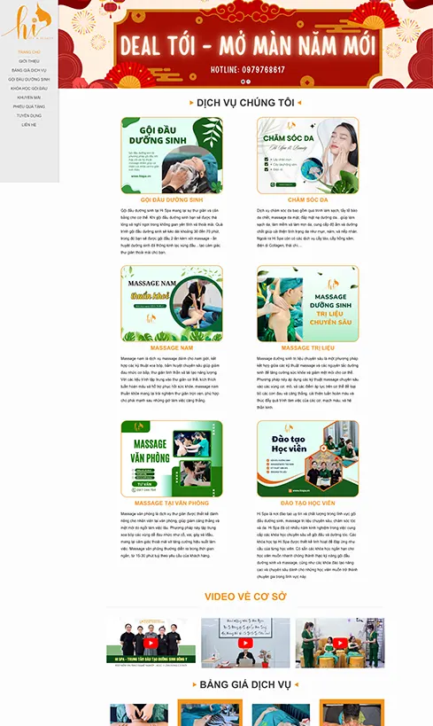 thiết kế website cho spa, thiết kế website spa, thiết kế web spa