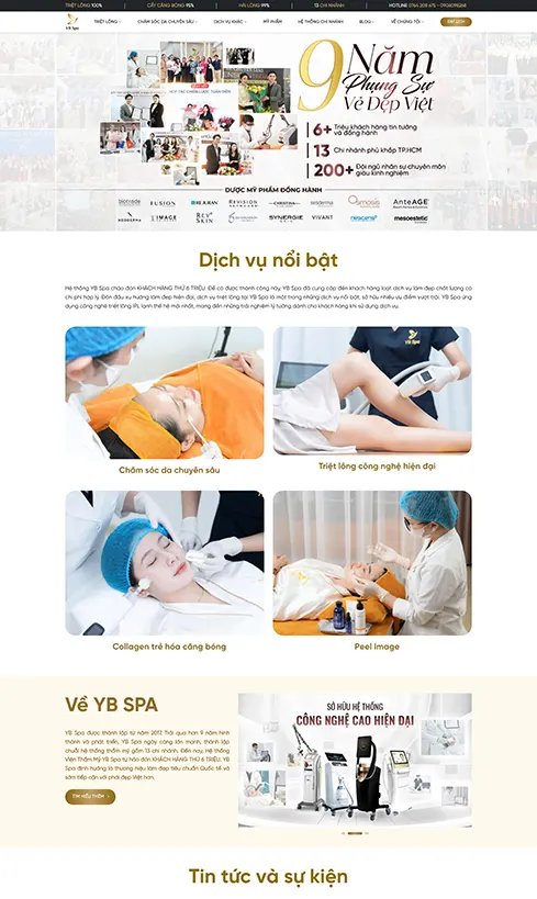 thiết kế website cho spa, thiết kế website spa, thiết kế web spa