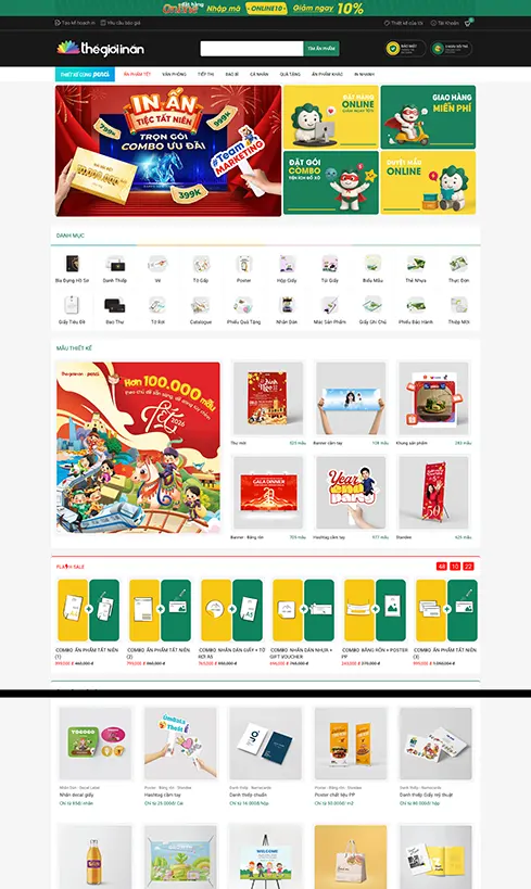 thiết kế website in ấn