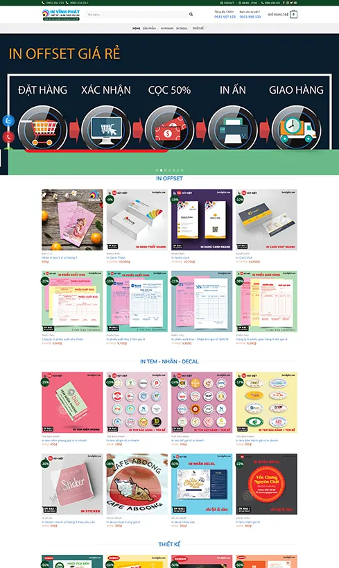 thiết kế website in ấn