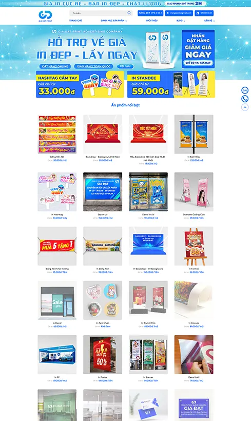 thiết kế website in ấn