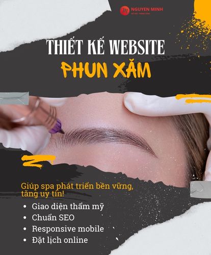 thiết kế website phun xăm, thiết kế website phun xăm chân mày, thiết kế website đào tạo học viên phun xăm