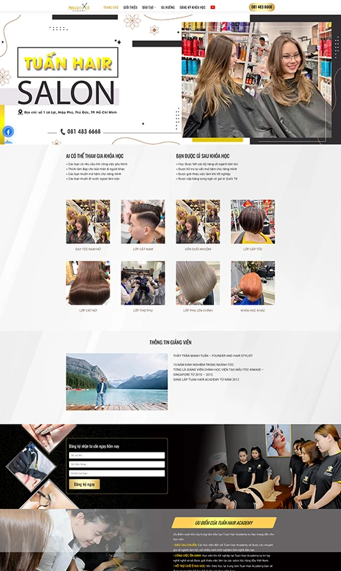 thiết kế website salon tóc, thiết kế website Hair Salon, thiết kế website Hair Studio, thiết kế website Hair Artist, thiết kế website Hair Academy, thiết kế website Basic Hair Academy