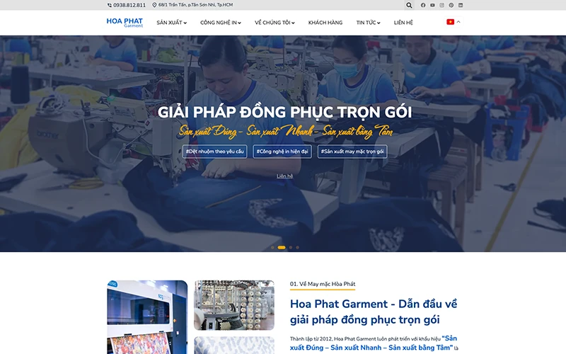 thiết kế website may mặc