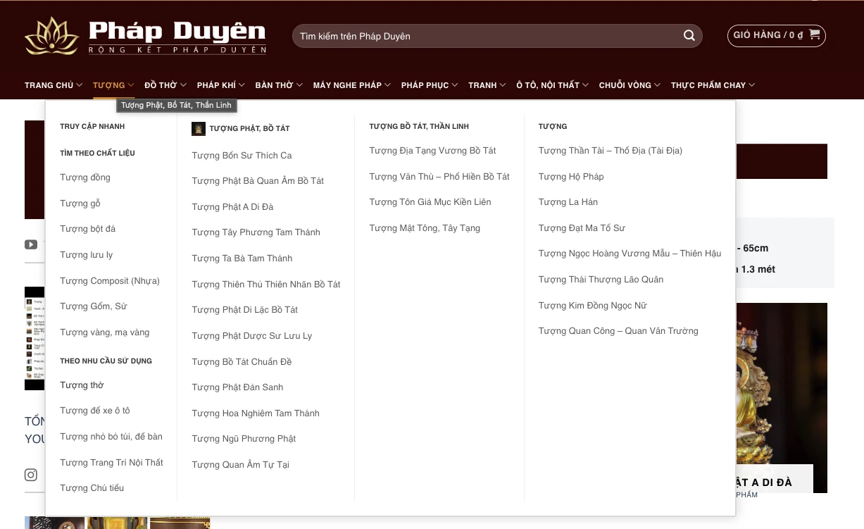 thiết kế website bán đồ thờ cúng, thiết kế website đồ thờ cúng, thiết kế website bán tượng phật, thiết kế website tượng phật