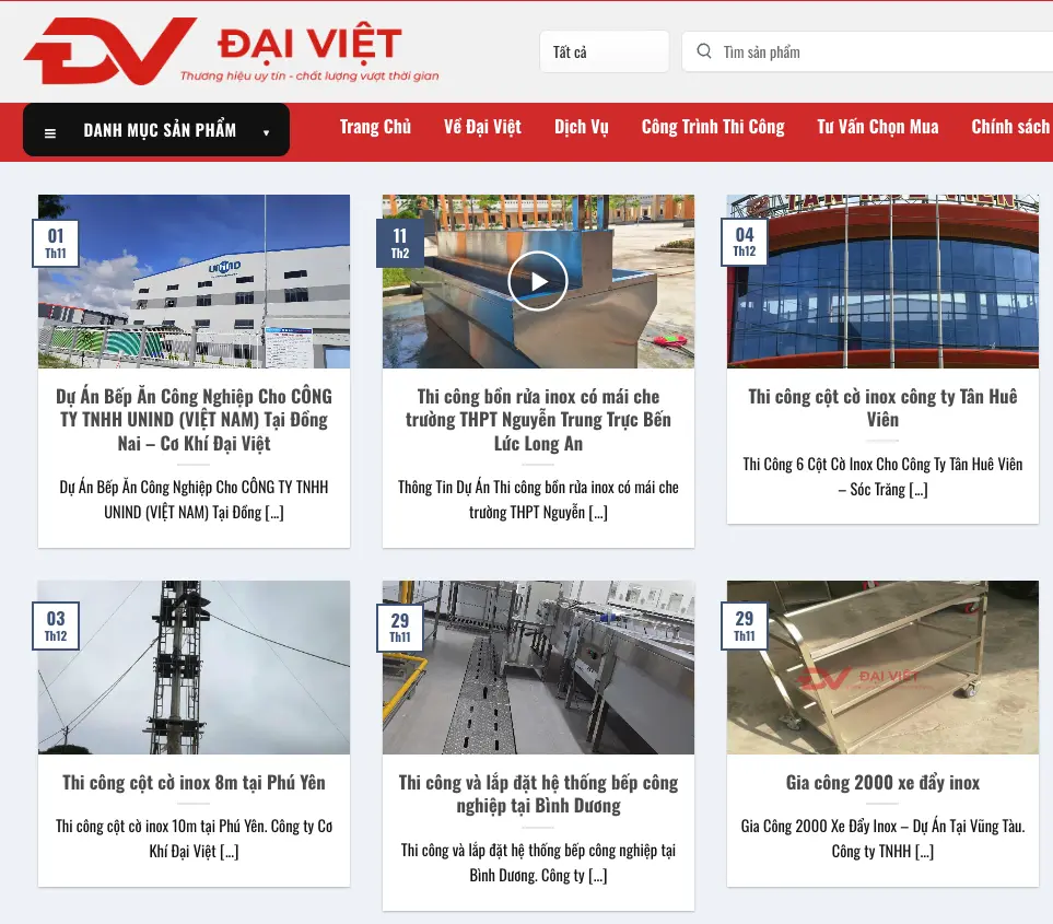 thiết kế website cơ khí, web cơ khí