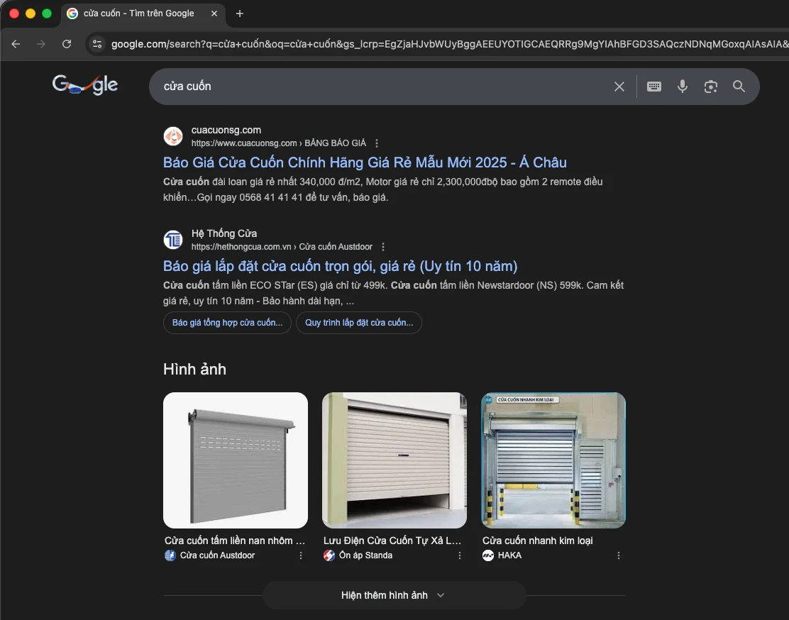 thiết kế website cửa cuốn, thiết kế website bán cửa cuốn