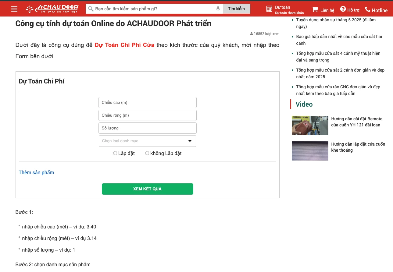 thiết kế website cửa cuốn, thiết kế website bán cửa cuốn