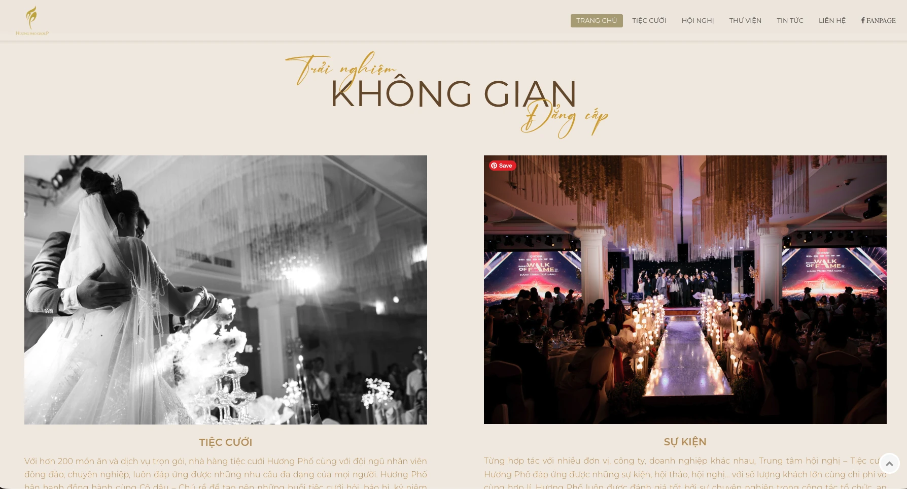 thiết kế website nhà hàng tiệc cưới