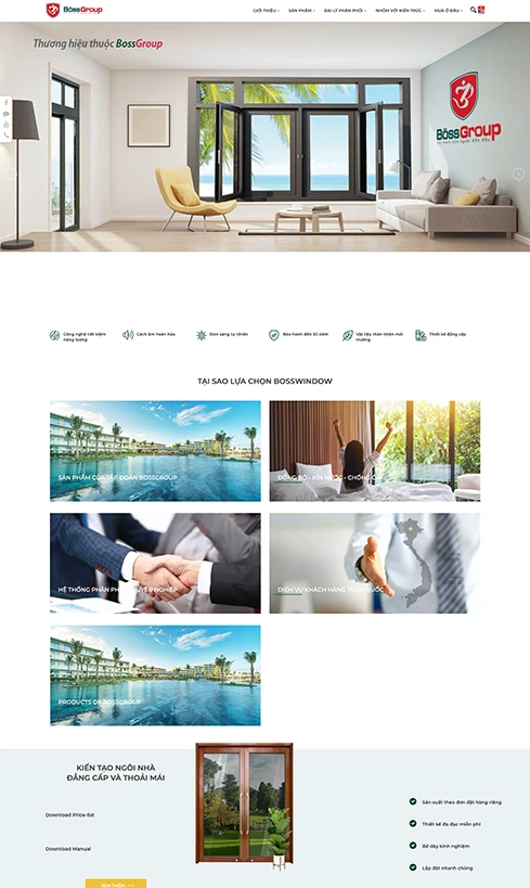 thiết kế website nhôm kính, thiết kế website cửa nhôm kính, website bán cửa nhôm kính, website công ty nhôm kính