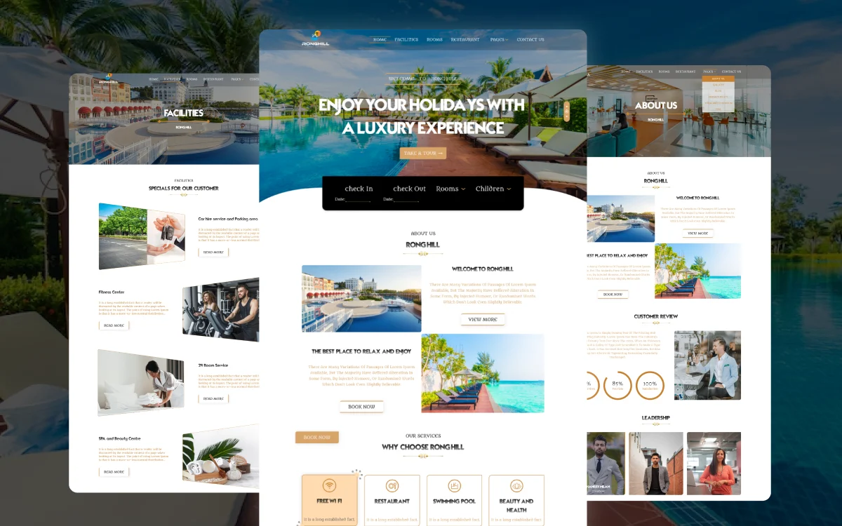 thiết kế website khách sạn, thiết kế website resort, thiết kế website villa, thiết kế website homestay