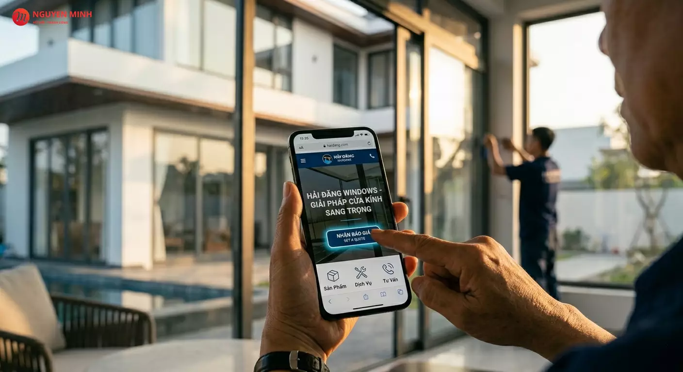 thiết kế website nhôm kính, thiết kế website cửa nhôm kính, website bán cửa nhôm kính, website công ty nhôm kính