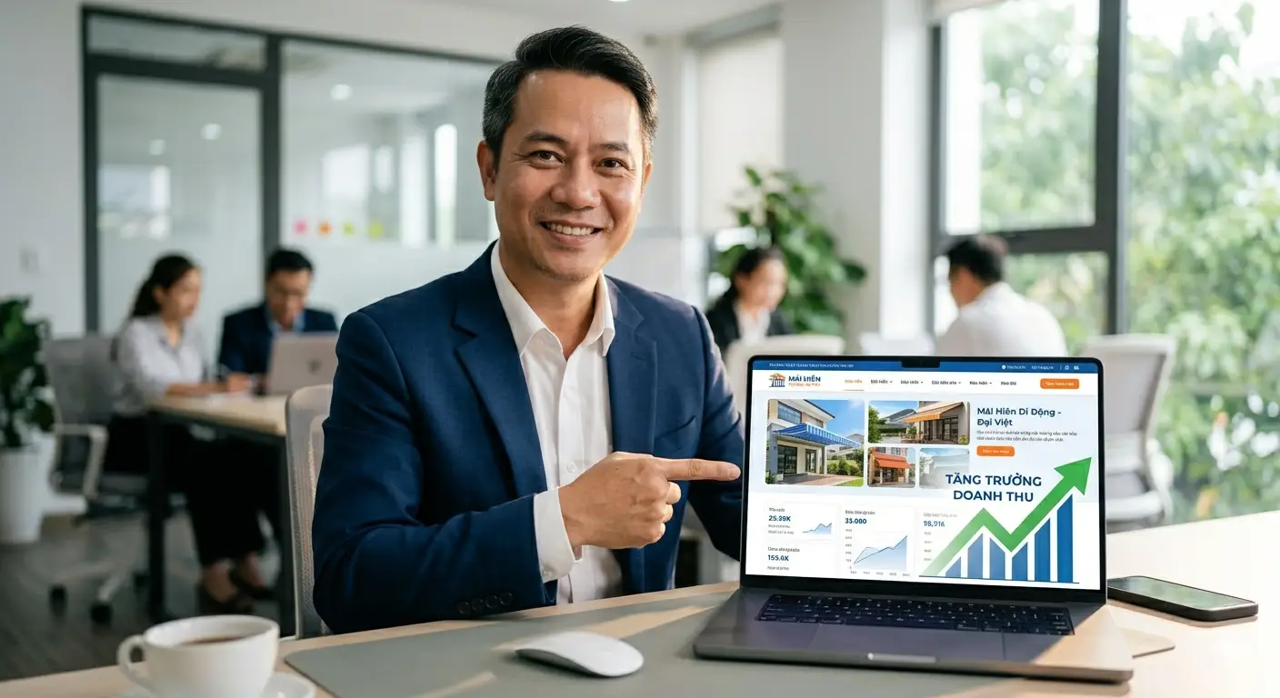 thiết kế website mái hiên di động, thiết kế web mái hiên di động
