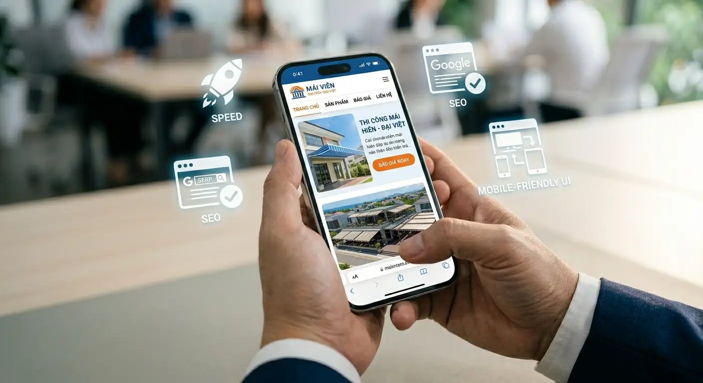 thiết kế website mái hiên di động, thiết kế web mái hiên di động