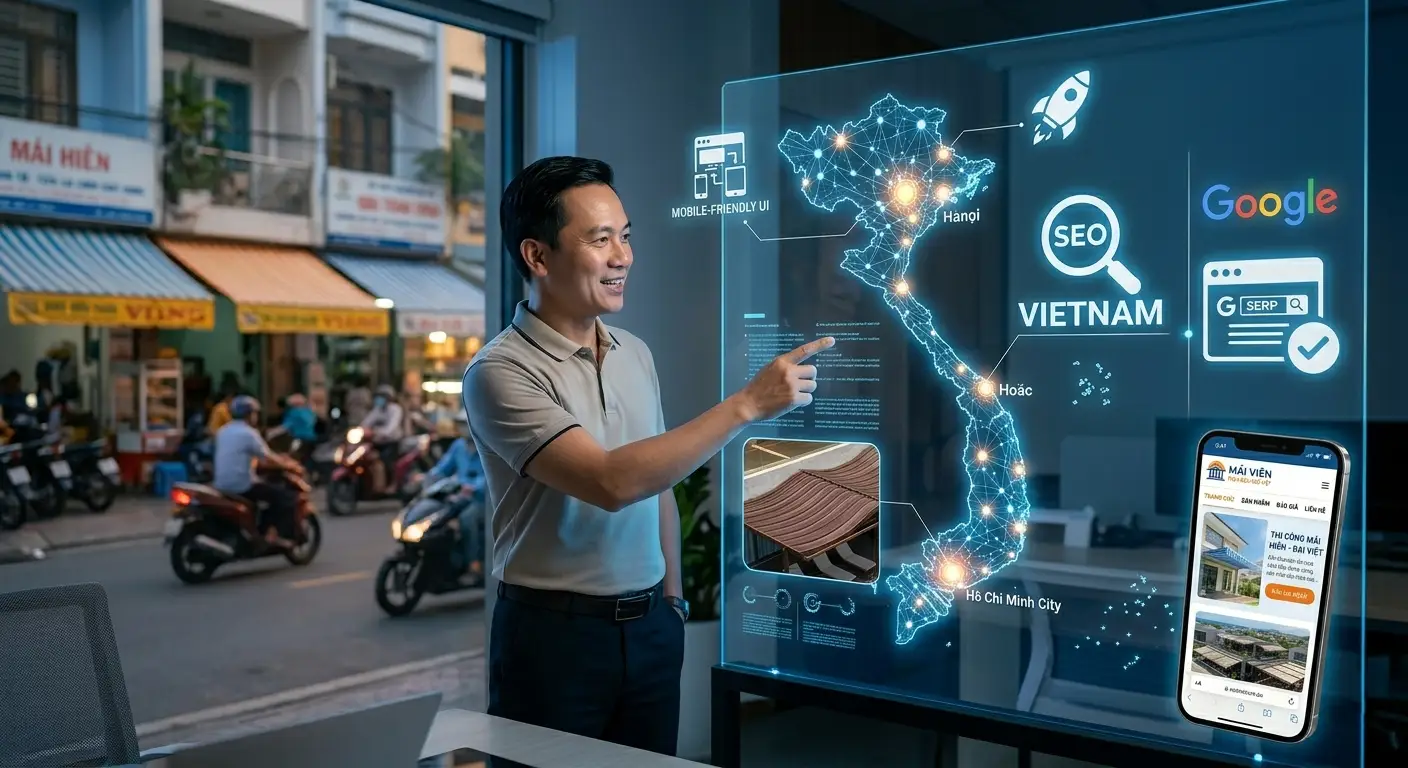 thiết kế website mái hiên di động, thiết kế web mái hiên di động