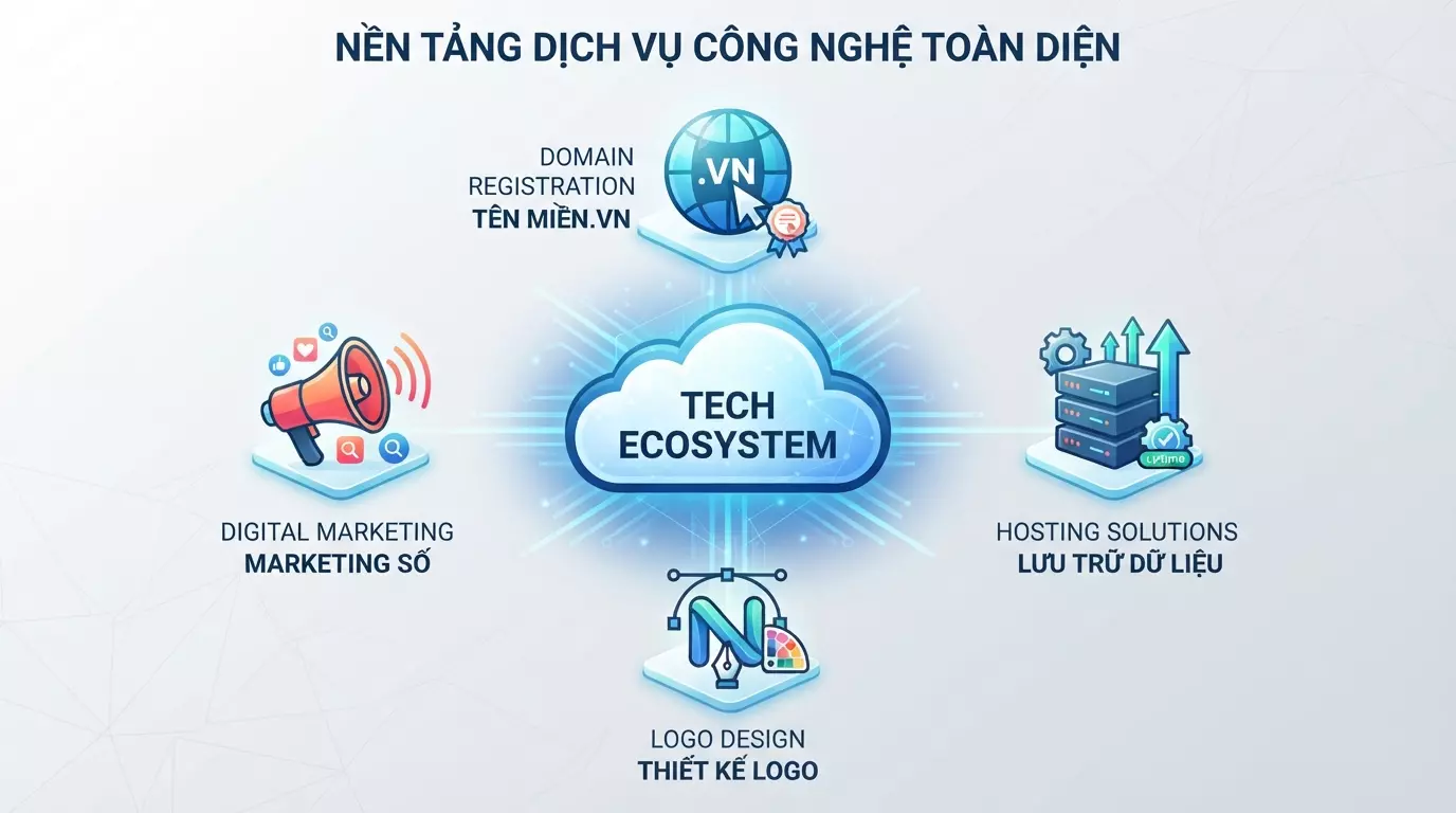 Dịch vụ gia tăng tên miền hosting logo marketing